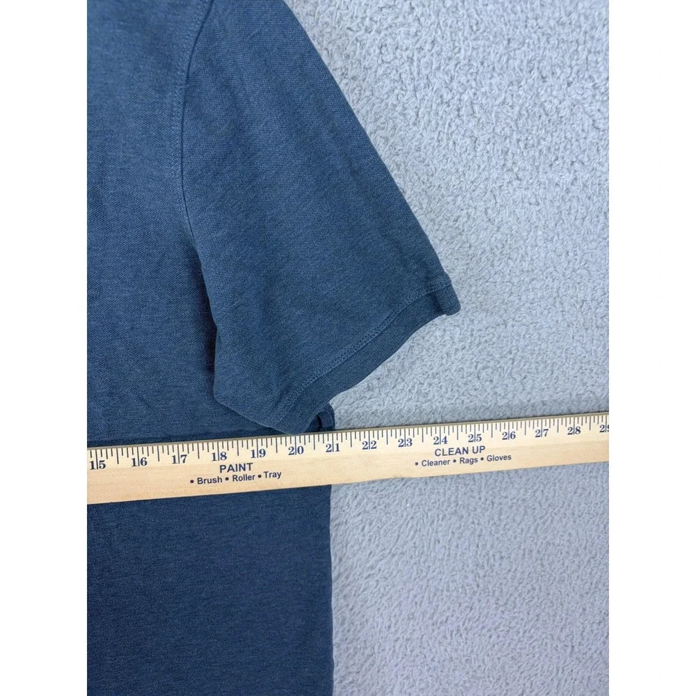 Banana Republic Polo Shirt Mens Large Blue Stretch Cotton Jersey Logo Casual Men